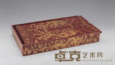 清 戗金漆双龙长方盒 51.1×30.1cm